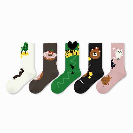 Calcetines de Algodón Estampado Infantil Primavera Otoño - Image 18