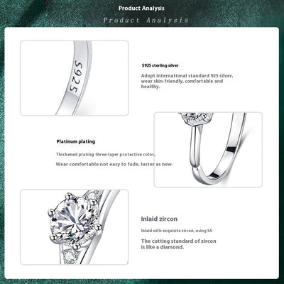 Anillo de Plata 925 con Diamantes Incrustados Clásico - Image 15