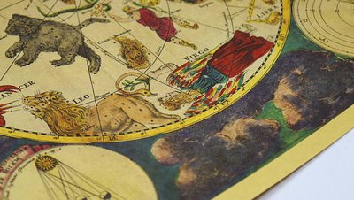 Mapa de Constelaciones Antiguas - Lámina Decorativa 12 Zodiacos en Papel Kraft - Image 4
