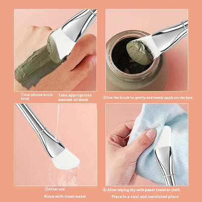 Brochas de Maquillaje Profesionales Varilla Plateada Cabezal Ultrafino - Image 4