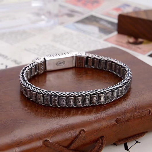 Pulsera de Plata Esterlina para Hombre con Diseño de Llave Desgastada - Image 10