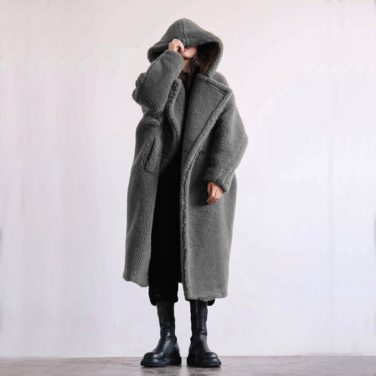 Abrigo de Piel Sintética Casual para Otoño e Invierno - Largo Medio para Mujer