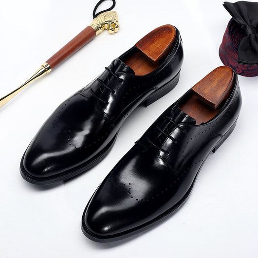 Zapatos de Cuero Tallados a Mano para Hombre - Talla Grande - Image 6