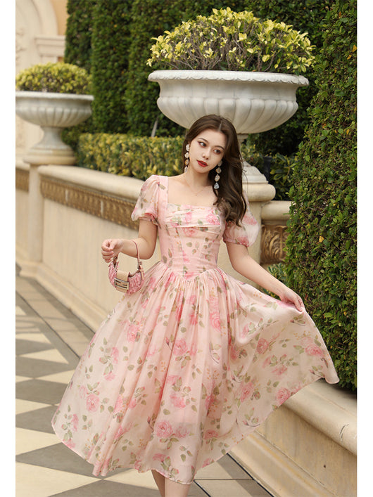 Vestido Fairy Vintage con Estampado y Cintura Ajustada - Image 2