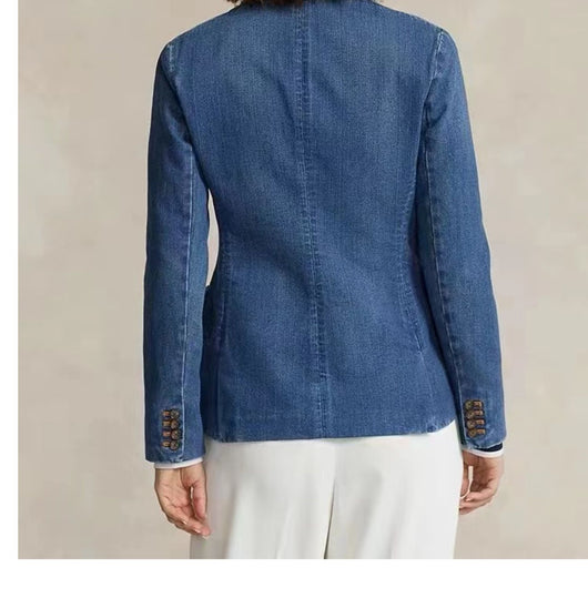 Chaqueta Denim Azul Tibetana para Primavera y Verano - Image 5