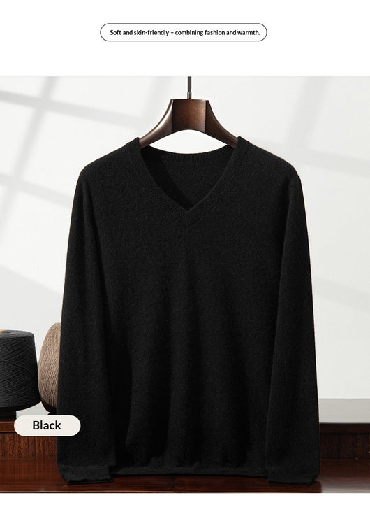 Suéter Minimalista Cuello en V para Hombre - Image 26