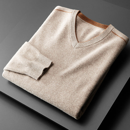 Suéter Cuello V Casual para Hombre Talla Grande - Image 6