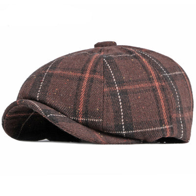 Gorro Octagonal Vintage Británico a Cuadros para Hombre - Image 3