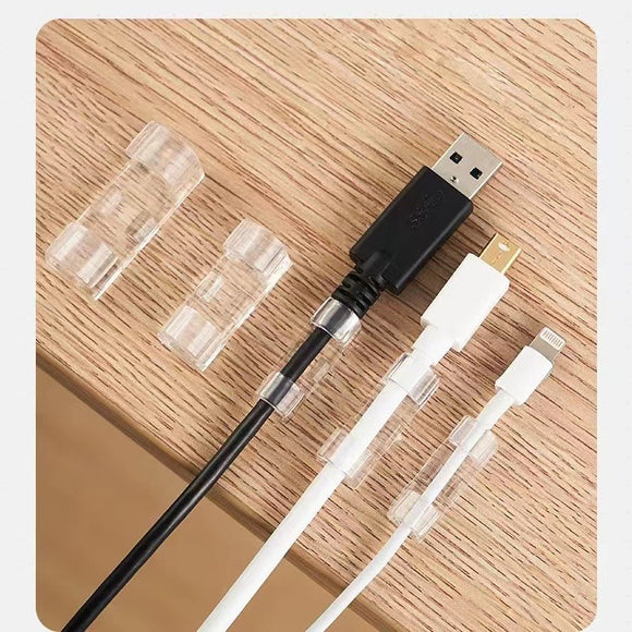 Organizador de Cables Adhesivo sin Perforación con Clips de Sujeción