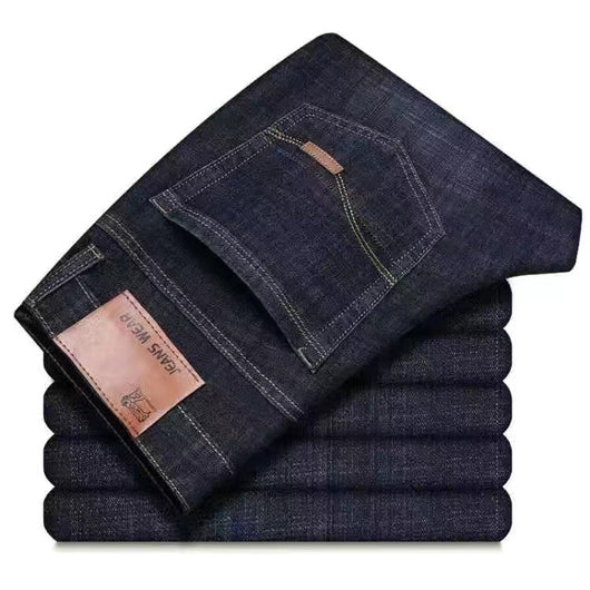 Pantalones Vaqueros Holgados Elásticos para Hombre - Corte Recto Casual - Image 3