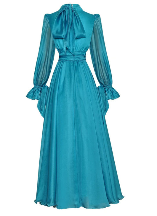 Vestido Elegante de Gasa con Cintura Ajustada y Volantes al Estilo Francés - Image 8