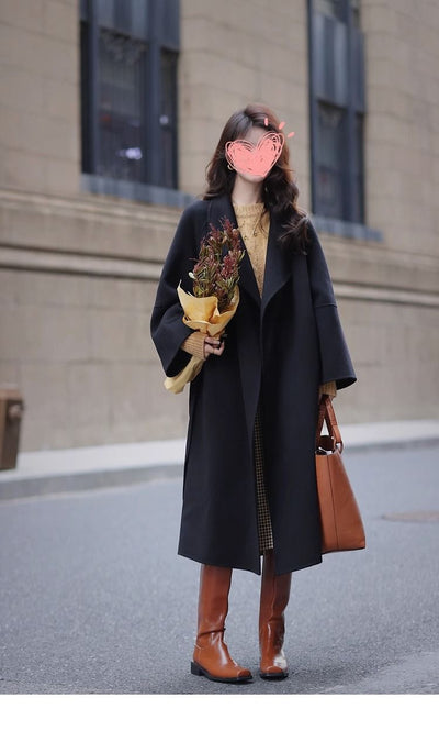 Abrigo Socialite de Moda Otoño-Invierno Largo hasta la Rodilla - Image 11