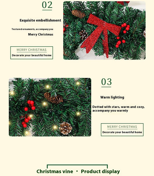 Decoración Navideña de Ratán con Piñas y Moños - Ambiente Festivo Premium - Image 11