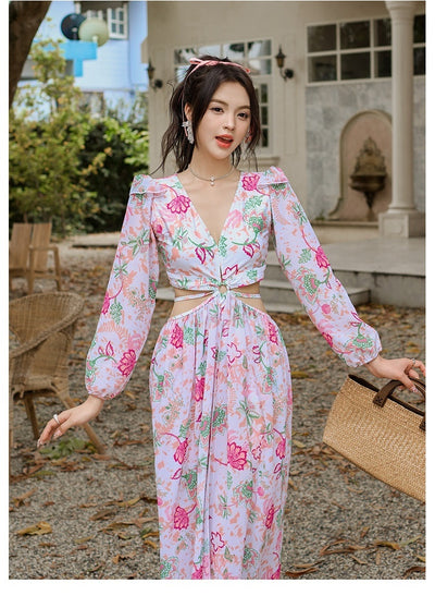 Traje de Baño Enterizo Protección Solar con Estampado Retro y Manga Larga - Image 15
