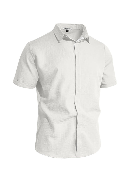 Camisa Casual de Manga Corta con Cuello Solapa - Image 8