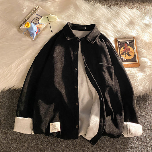 Chaqueta Camiseta de Pana Manga Larga para Hombre - Image 3