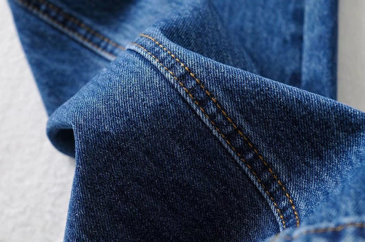 Jeans Talle Alto Pierna Ancha Retro con Costuras Decorativas - Image 19