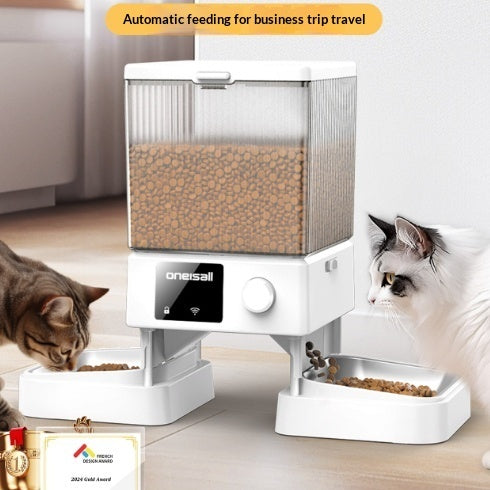 Comedero Automático Inteligente para Gatos con Doble Recipiente y Control por Temporizador Visual