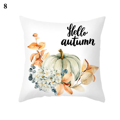 Funda de Almohada Estampado Arce y Calabaza Thanksgiving con Tela Melocotón - Image 7