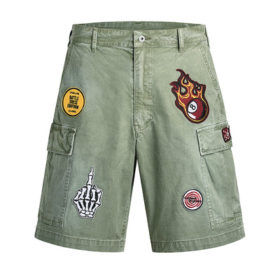 Shorts Cargo Vintage Desgastados con Bordados - Image 2