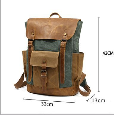 Mochila de Viaje Cuero Crazy Horse Lona para Hombre - Image 6