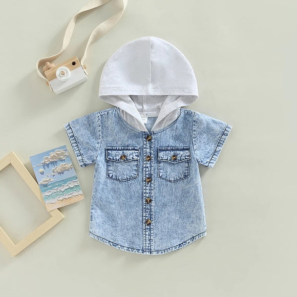Camisa Denim con Capucha para Niño