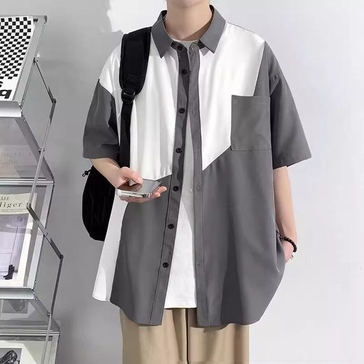 Camisa Coreana con Detalles de Contraste Estilo Hong Kong - Image 9