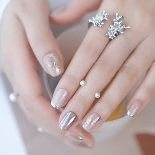 Blindaje Decorativo de Uñas Efecto Ojo de Gato Brillante para Primavera y Verano
