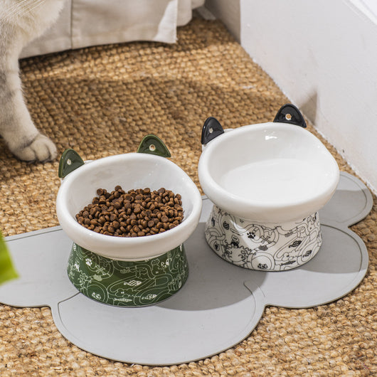 Comedero Elevado para Gatos Cerámico con Protección Antivolcamiento - Image 9