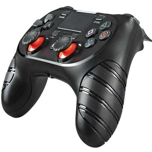 Luxury gold game controller with black analog sticks, red triggers, and a textured grip, featuring a touchpad and various buttons. - Image 9