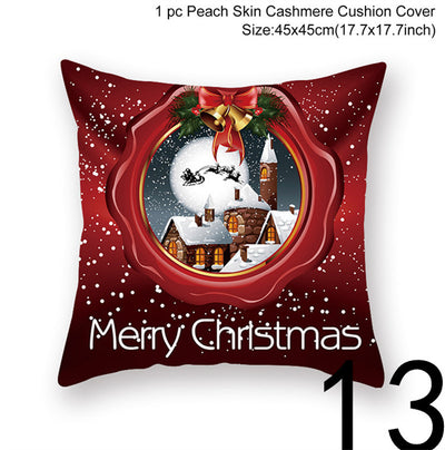Funda de Almohada Navideña con Estampado Santa para Decoración del Hogar - Image 7