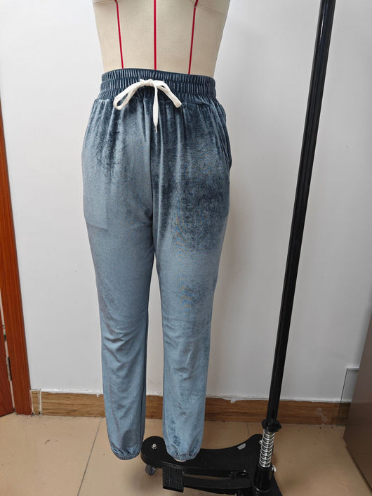 Pantalones Jogger de Terciopelo Estilo Coreano con Cintura Elástica para Mujer - Image 26