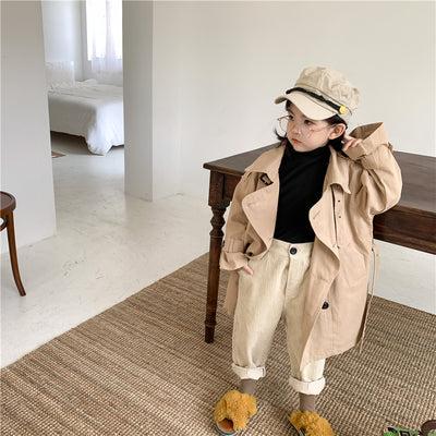 Abrigo Trench Largo Coreano para Niños y Niñas - Estilo Fashion con Solapas Grandes - Image 3