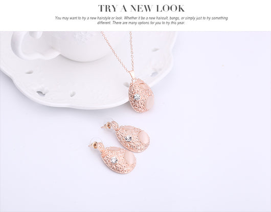 Conjunto de Collar y Aretes Ovalados de Ópalo - Joyería de Dos Piezas - Image 8