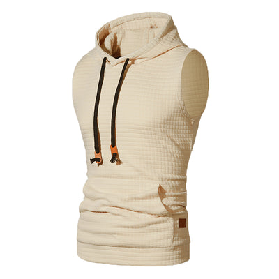 Sudadera sin Mangas Jacquard Tejida de Color Sólido para Hombre - Image 34