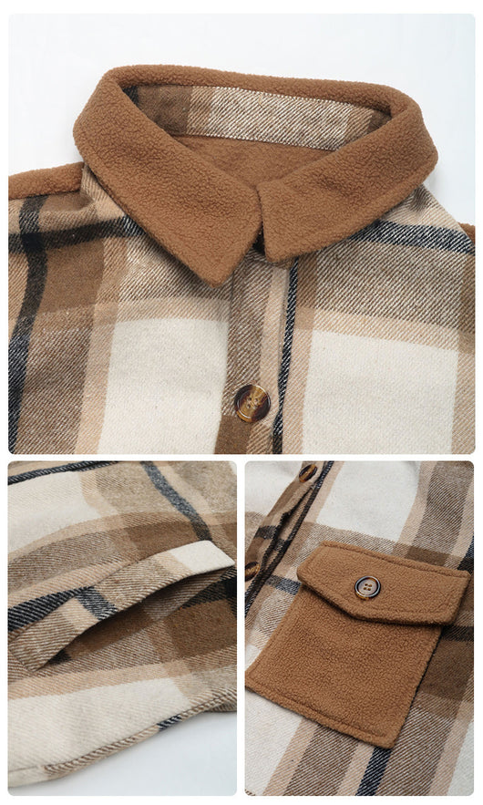 Abrigo Largo de Cuadros Cepillado con Bolsillos - Chaqueta de Invierno para Mujer - Image 11