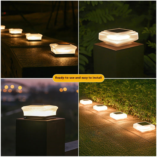 Luminarias Solares de Columna Cuadrada para Patios y Jardines - Image 3