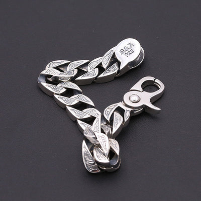 Pulsera de Plata 925 Retro para Hombre con Diseño Creativo y Agujeros Pop - Image 10