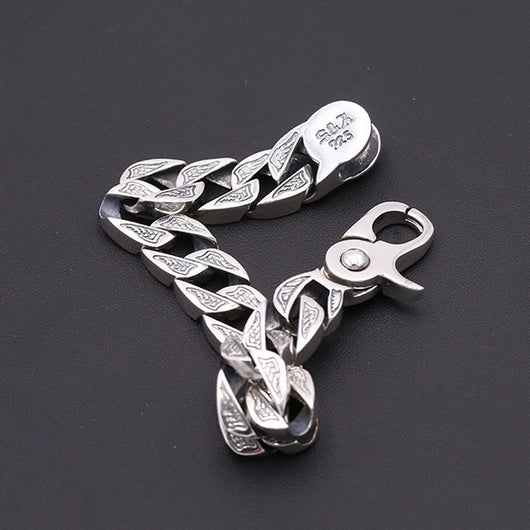 Pulsera de Plata 925 Retro para Hombre con Diseño Creativo y Agujeros Pop - Image 10