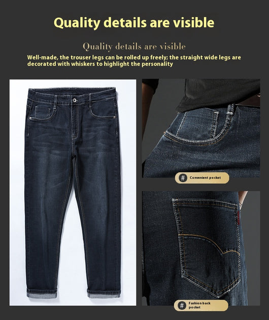 Jeans Rectos Elásticos para Hombre - Primavera Otoño Fit Cómodo - Image 19