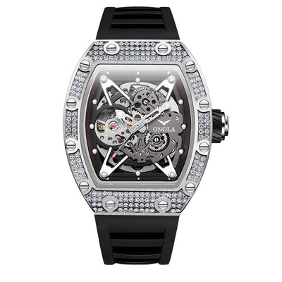 Reloj Automático Mecánico para Hombre con Cristales Engastados - Image 8