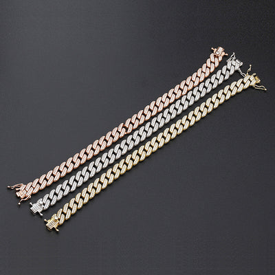 Pulsera de Plata Hip Hop con Diamantes y Circonia Cúbica Estilo Cubano - Image 3