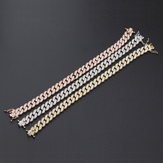 Pulsera de Plata Hip Hop con Diamantes y Circonia Cúbica Estilo Cubano - Image 3