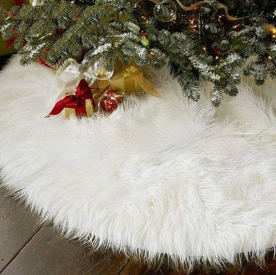 Falda para Árbol de Navidad de Felpa Blanca - Decoración Navideña Premium - Image 8