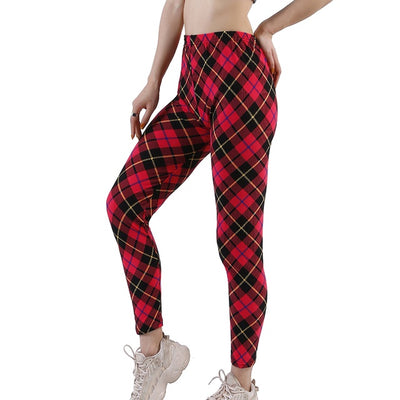 Leggings Cuadriculados Push Up para Mujer - Pantalones Deportivos Ajustados Sexys - Image 9