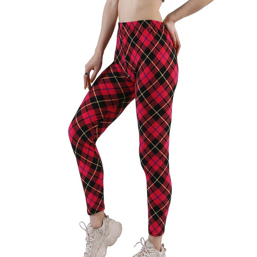 Leggings Cuadriculados Push Up para Mujer - Pantalones Deportivos Ajustados Sexys - Image 9