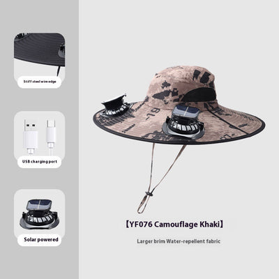 Gorra de Sombra Solar con Ventilador para Hombre - Ideal para Montaña y Pesca - Image 9