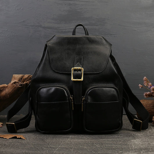 Mochila de Cuero Genuino Estilo Retro con Gran Capacidad para Mujer - Image 6
