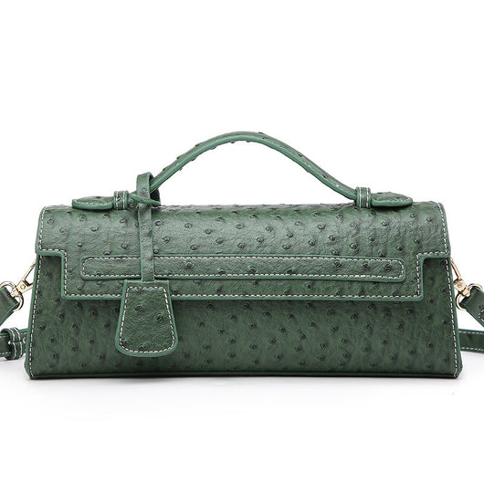 Bolso Bandolera de Cuero Texturizado Avestruz - Image 7