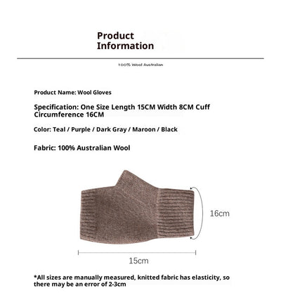 Guantes de Lana Merino Australiana sin Dedos con Flor Tejida y Cashmere - Image 10